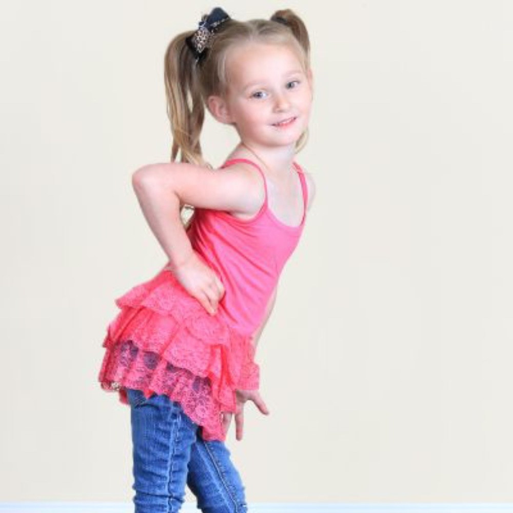 Girls Pink Lace Ruffle Cami Tank Top - Picture 4 of 5